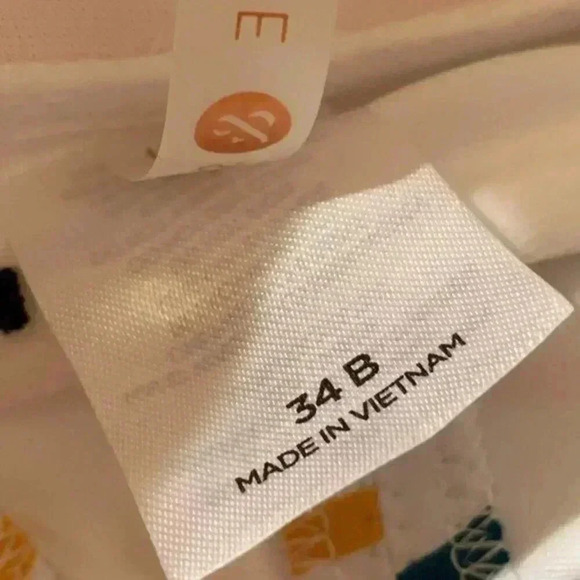 Shade and Shore Light Lined Longline Striped Bikini Top 34 B - Picture 6 of 8